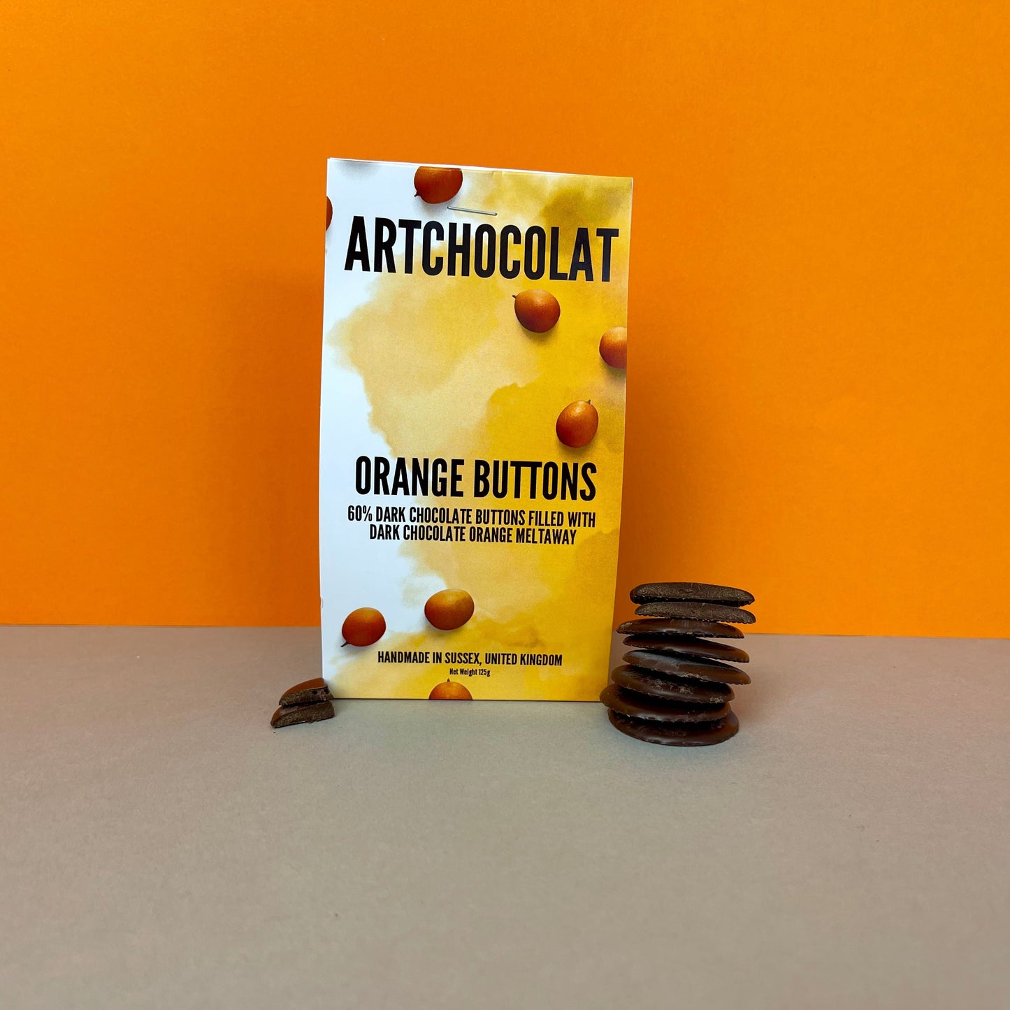 Orange Dark Chocolate buttons
