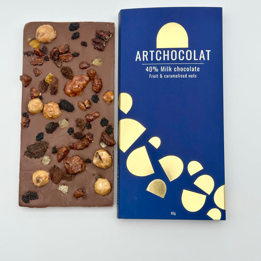 Milk Chocolate Fruit & Caramelised Nut Bar