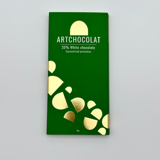 Caramelised Pistachio White Chocolate Bar