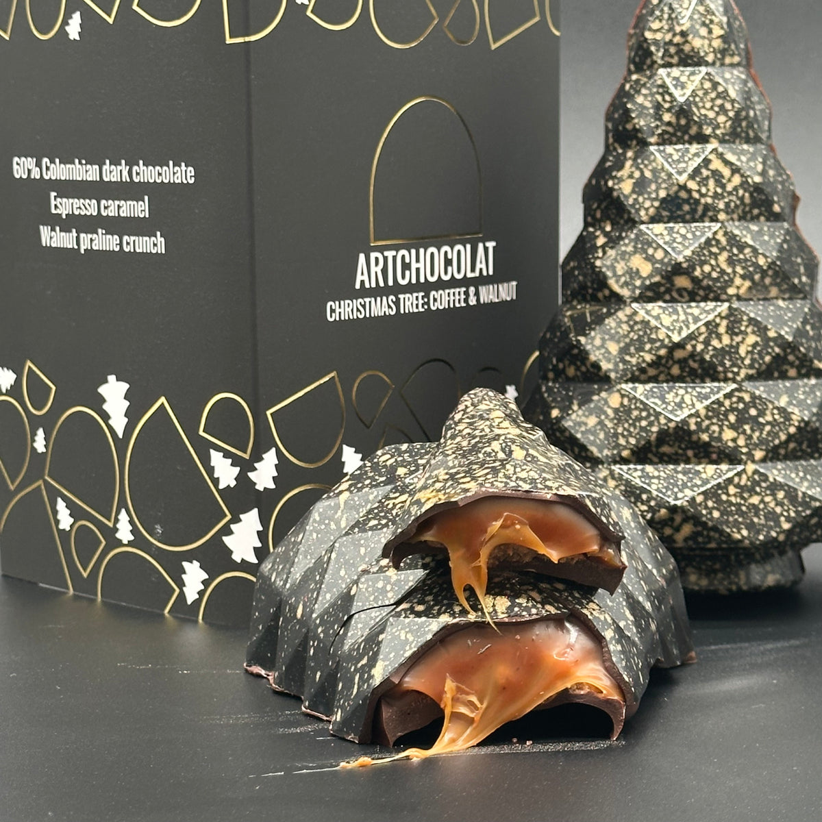 Coffee & Walnut Stuffed Chocolate Christmas Tree