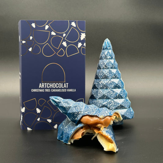 Caramelised Vanilla Stuffed Chocolate Christmas Tree