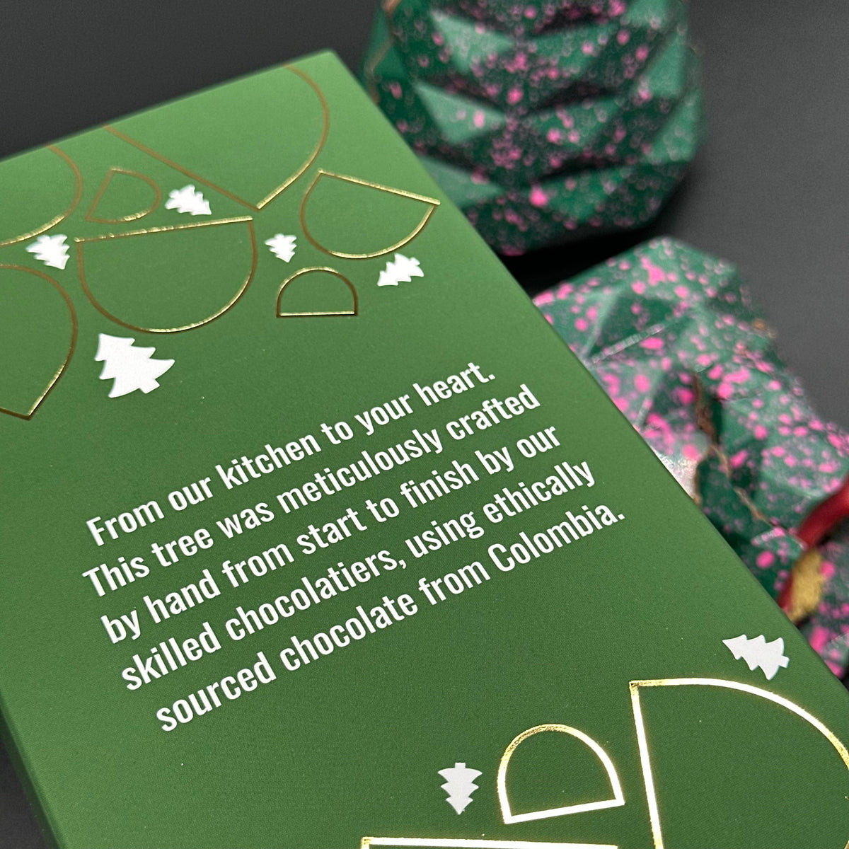 Raspberry & Pistachio Stuffed Chocolate Christmas Tree
